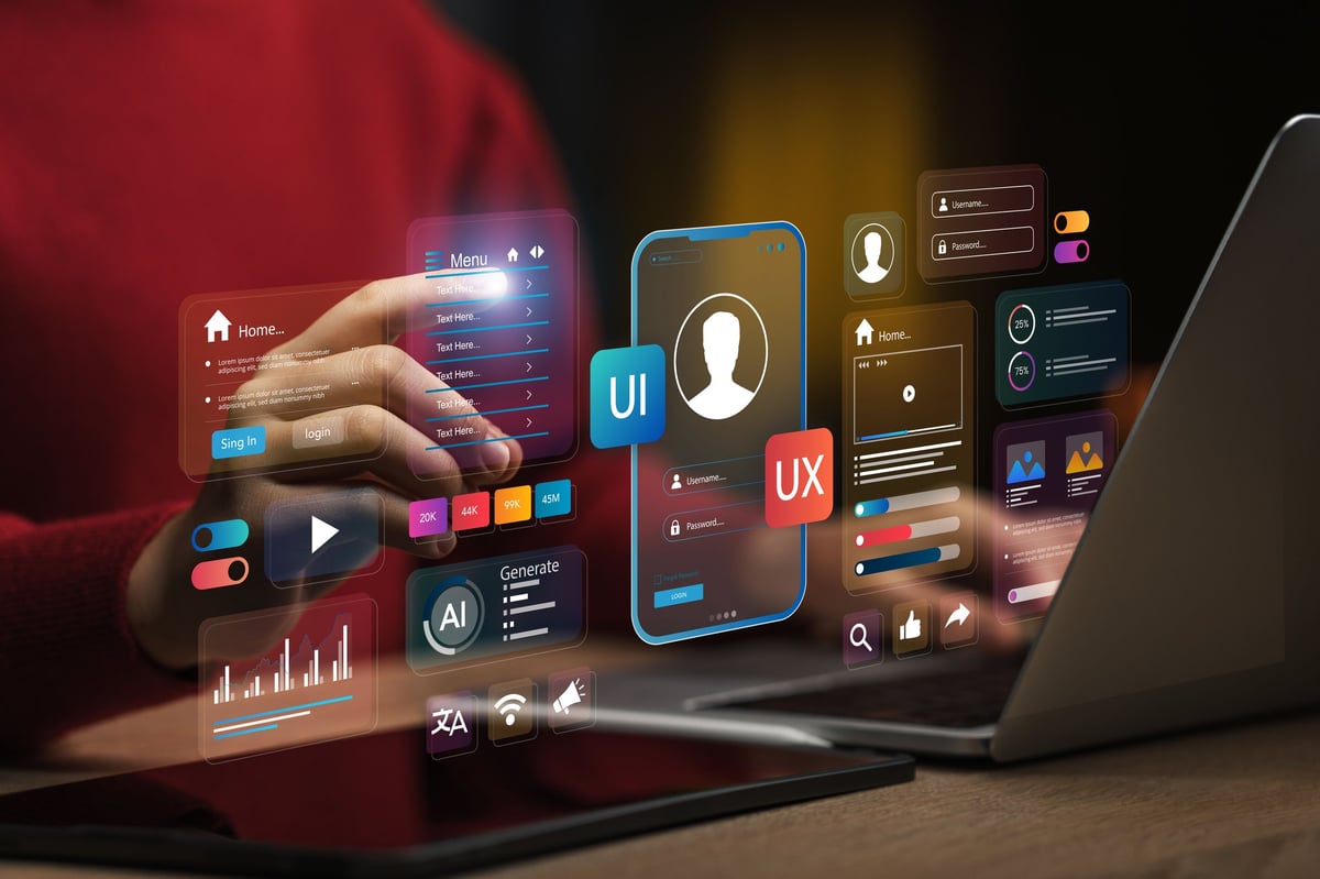 Professional website design on computer screen