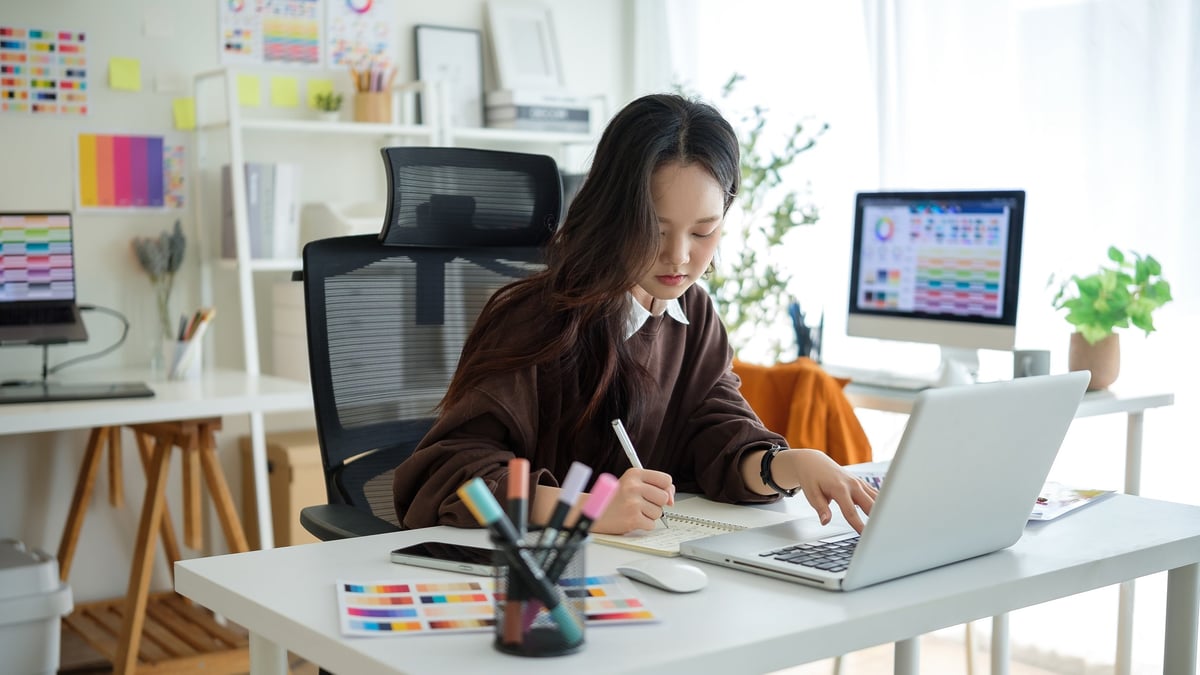 Designer working on professional website